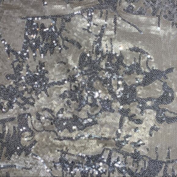 Aidan Mattox Gold silver sequined scoop neck formal prom tank dress size 10 B83 - Picture 2 of 6